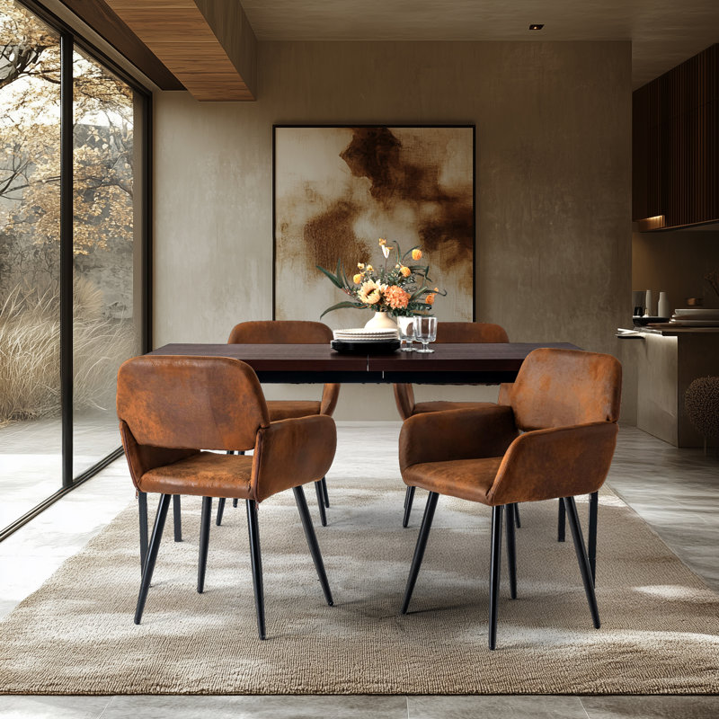 17 Stories 5Piece Dining Table Set with Upholstered Chairs Space